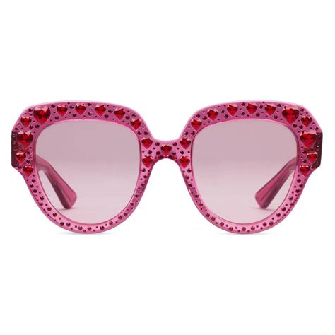 occhiali sole glitter fucsia gucci|Occhiali da sole quadrati in fucsia trasparente .